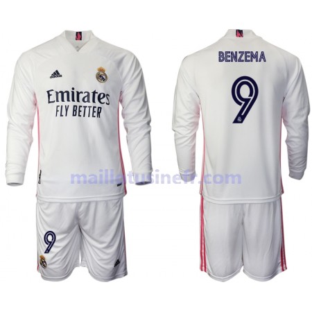 Maillot de Foot Real Madrid Karim Benzema 9 Domicile 2020-21 Manches Longues - Enfant Maillot de Foot Real Madrid Karim Benzema 9 Domicile 2020-21 Manches Longues - Enfant